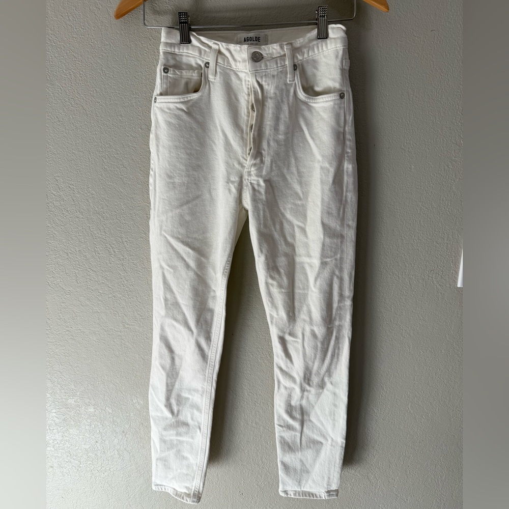 AGOLDE White High-Rise Skinny Jeans Size 25